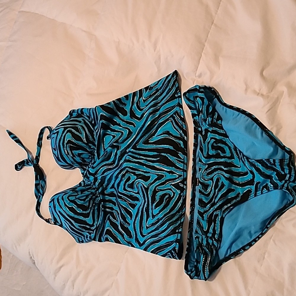 Ambrielle Like New Tank-kini Top 36D Bottom 12 Vibrant Beautiful Colors